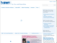 Website van B.w.t. Belgium Nv, Best Water Technology 