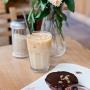 We have a range of vegan alternatives in our restaurants. Vegan milk options for your coffee or vegan desserts.