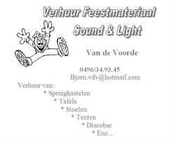 Verhuur feestmateriaal sound & light Van de Voorde