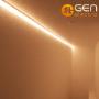 Installatie van een Ledstrip in een witte aluminiumprofiel met opaal diffuser. 2700K met 0.9 CRI