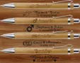 Stylos en bambou personnalisés par gravure laser pour mariage et événements