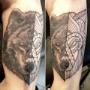 loup semi realiste semi ornemental
