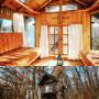 intérieur extérieur cabane de l'ecolodge le grand nichet