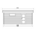 Tuinhuis-Blokhut garage modern sectionale poort (S8935) 3580 x 5380 - 40mm